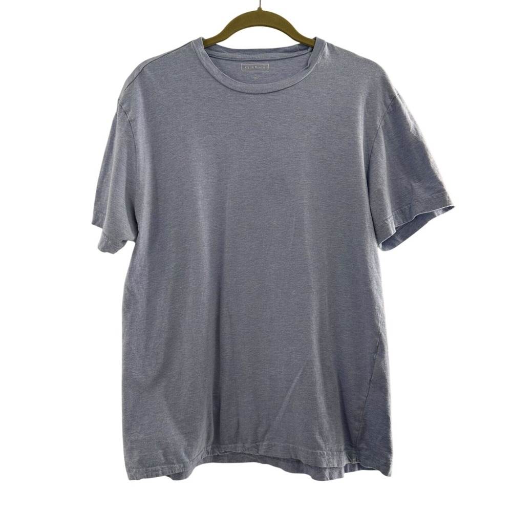 Club Room‎ Mens Heather Blue Short Sleeve Crew Neck Cotton T-Shirt Size Large